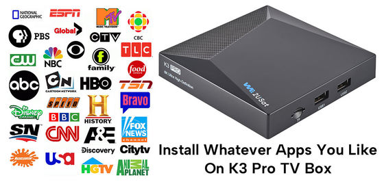パーソナライズされたAndroid IPTV Box We2u K3 Pro ライフタイム IPTV Box 黒