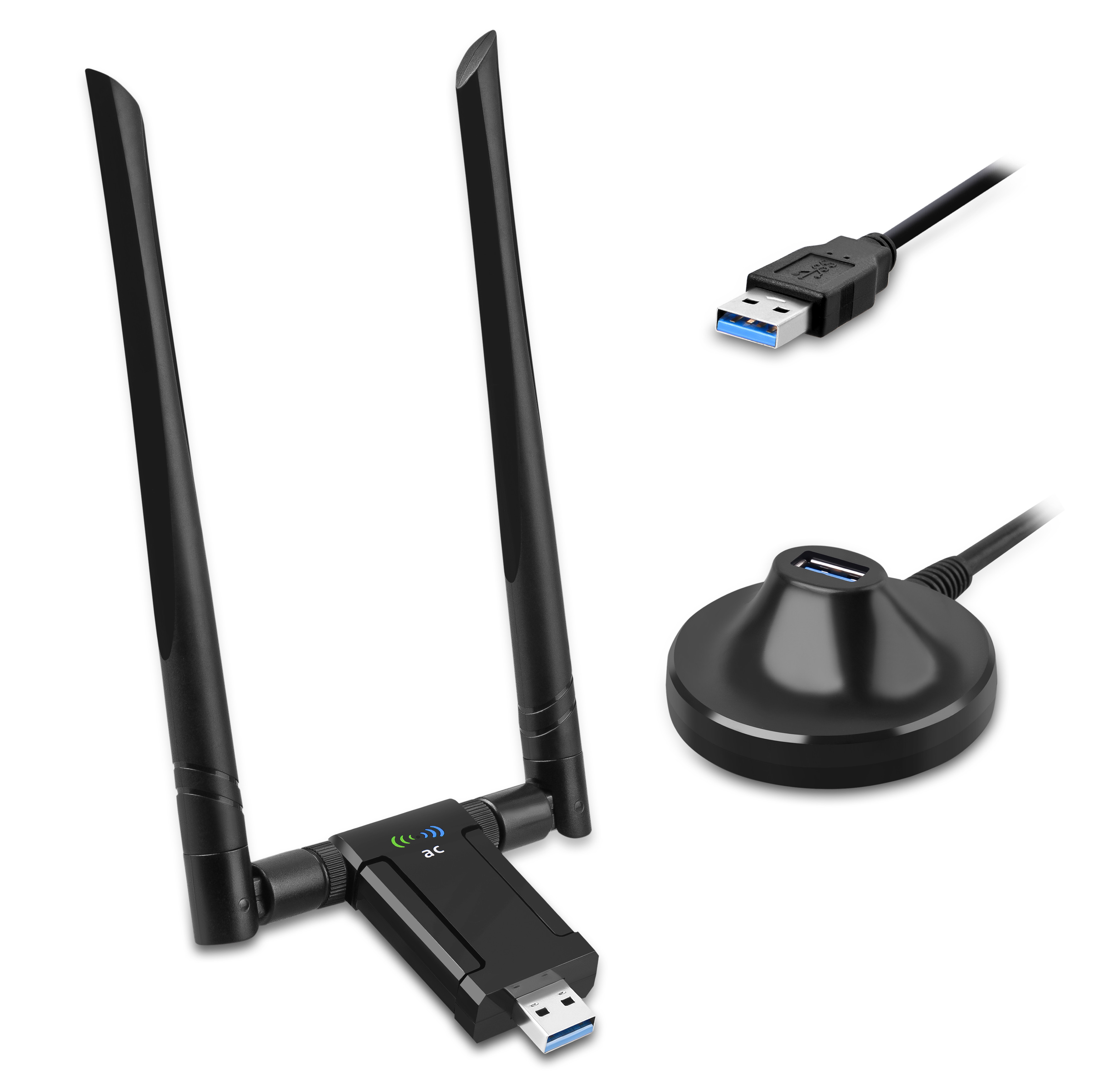 RTL8812BU USB WIFIの受信機のドングル1200m外的なUsbのデュアル バンドの無線アダプター