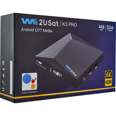 パーソナライズされたAndroid IPTV Box We2u K3 Pro ライフタイム IPTV Box 黒